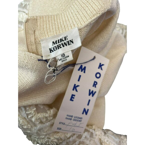 Vintage Mike Korwin Cream Wool Blend Crew Neck Knit Dress Size 10 NWT - Picture 7 of 8
